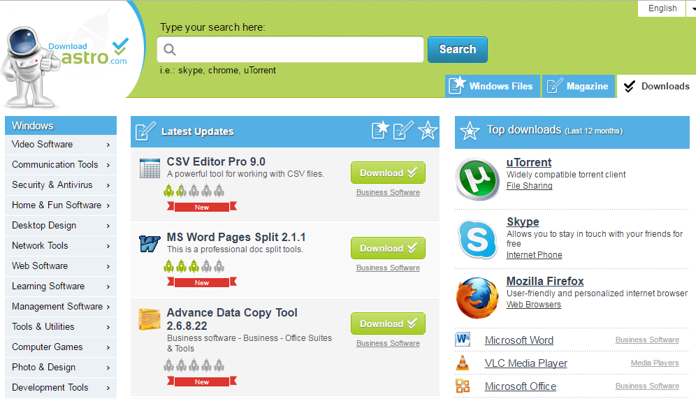 Popular Software Download Sites